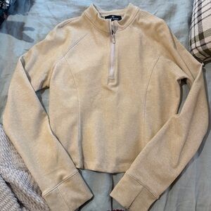 Beige Quarter-Zip Set